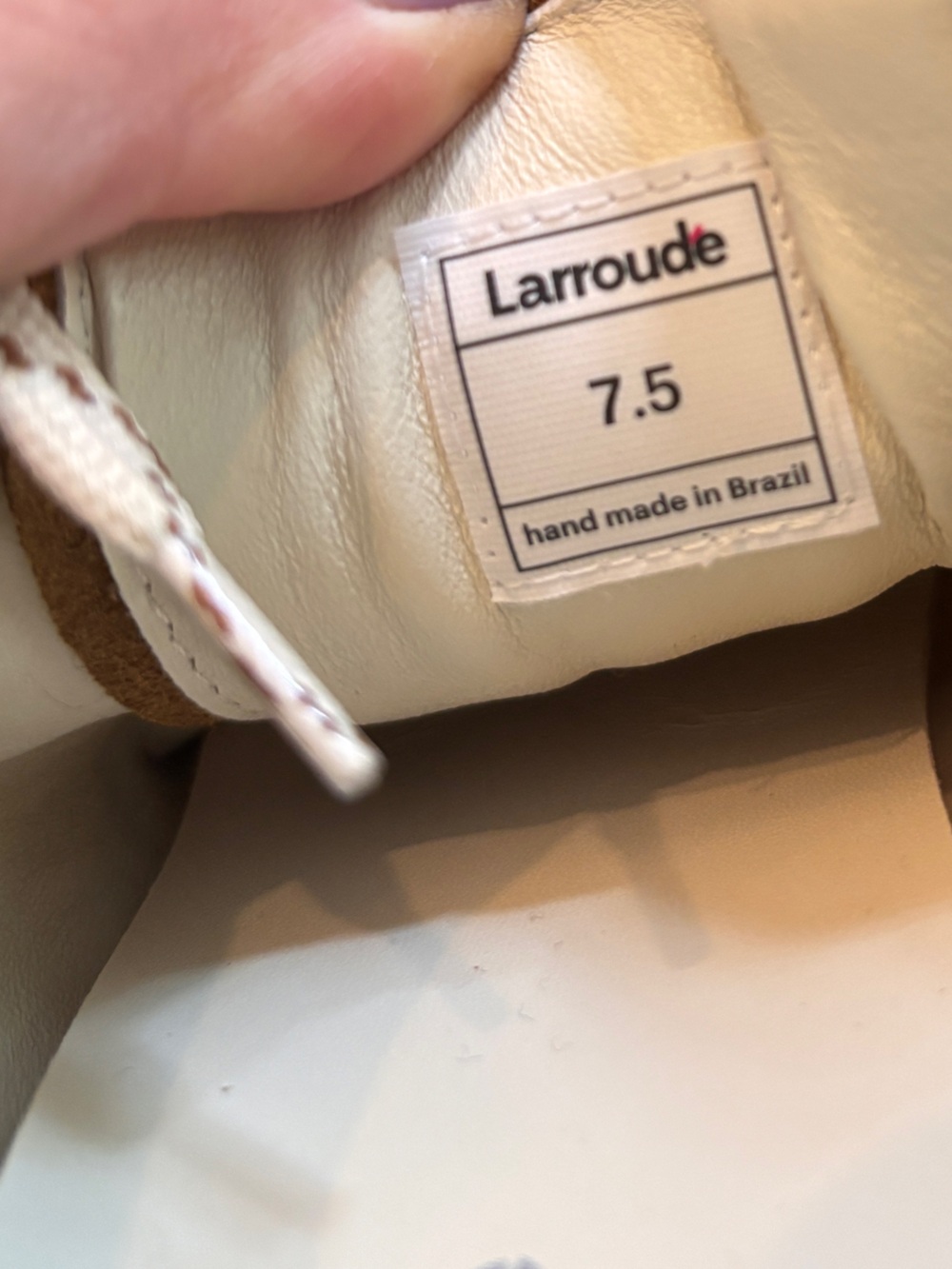 Larroude Stella Brown Suede Sneakers with White Accents size 7.5 - Picture 8 of 11